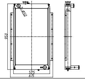 Радиатор 205-03-00014 205-03-62412 экскаватора PC200-2 PC200LC-2