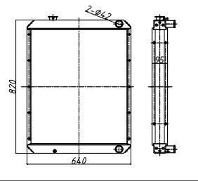 Радиатор экскаватора Komatsu PC120-6 | Полная сборка блока 840 мм