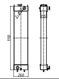 Калибр радиатора 203-03-12221 50mm экскаватора PC120-8 PC130-8