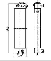 Радиатор 225mm широкое 22B-03-13110 экскаватора PC138-2 KOMATSU